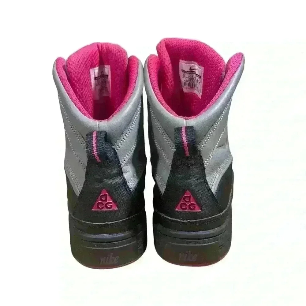 2012 Nike 524876-003 Youth ACG Woodside Pink Black Gray Leather Boots Sz 6Y‎ - Picture 3 of 6